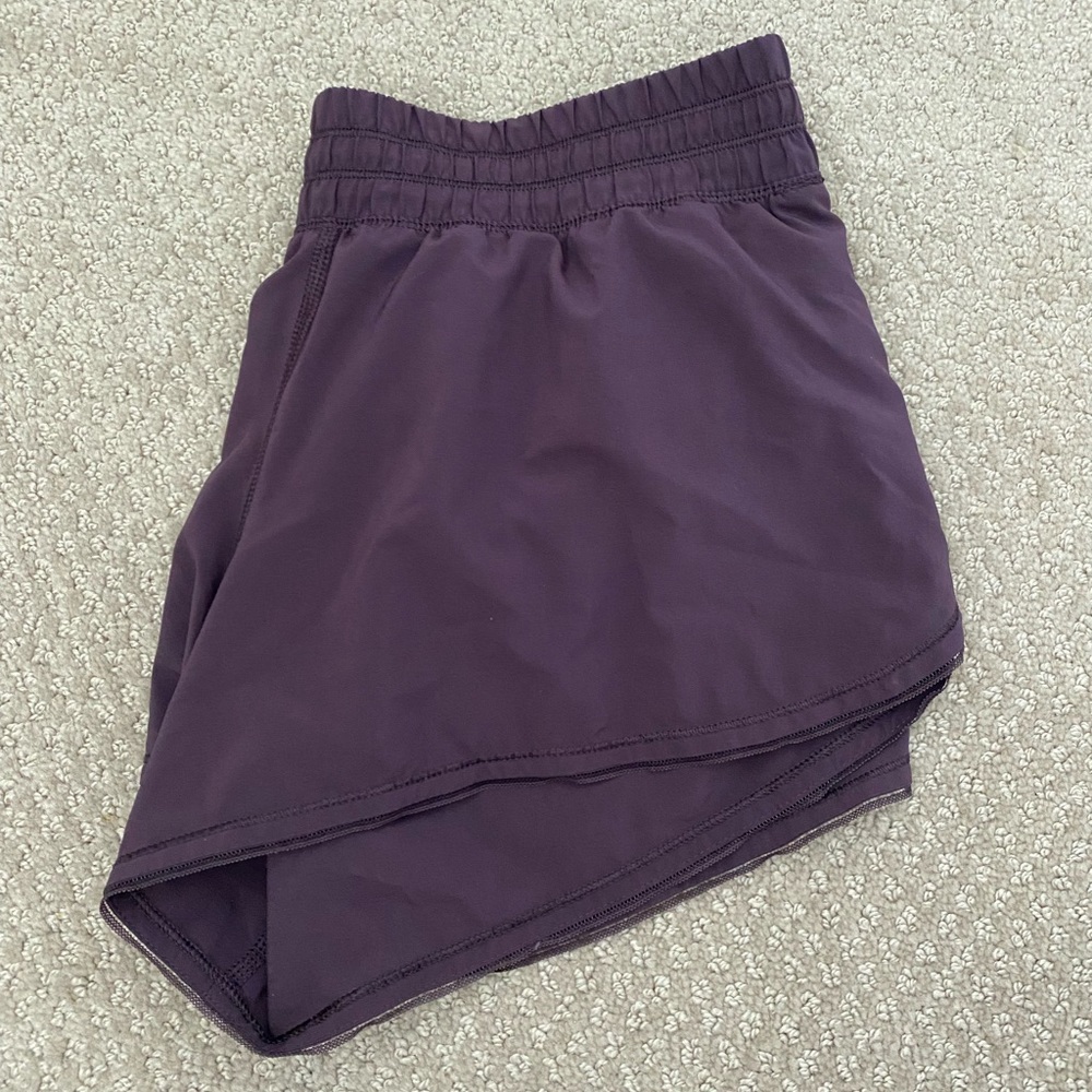 Size 6, purple lulu lemon running shorts